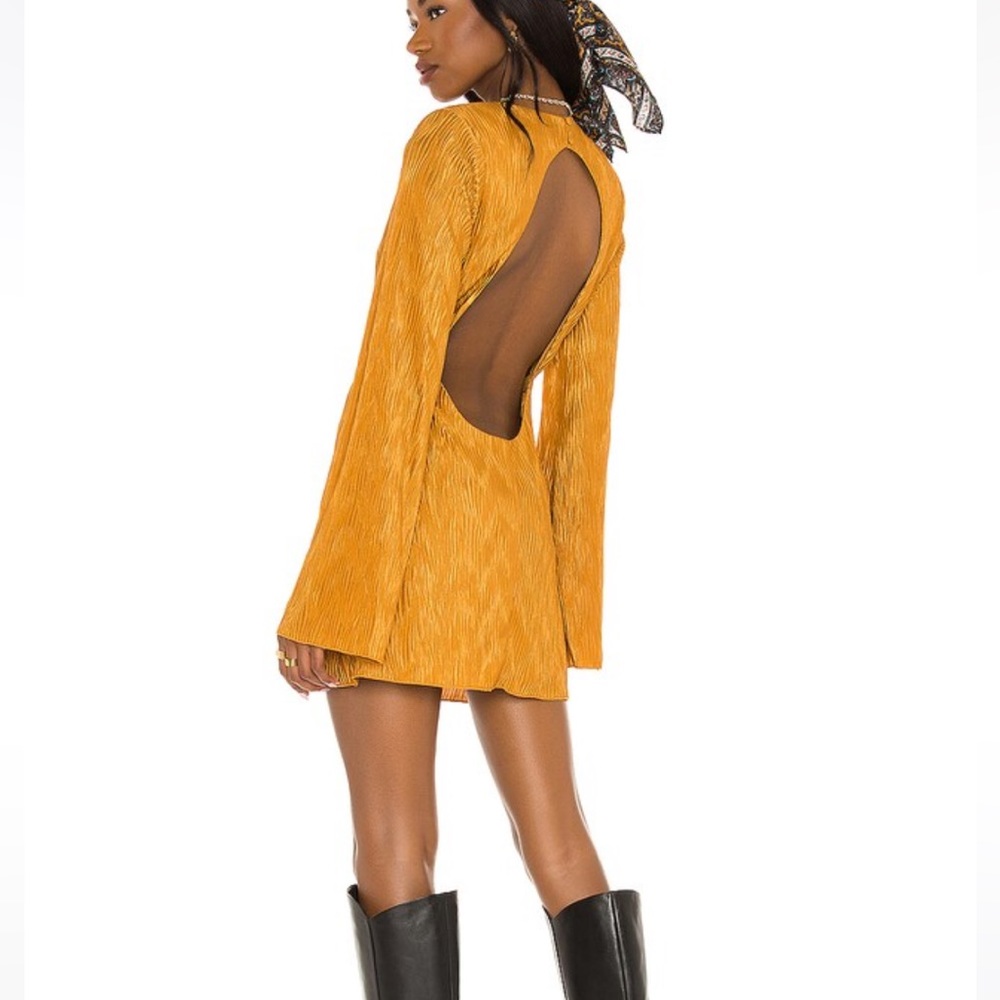 House of Harlow Aurora Mini Dress in Gold, size L. Brand new, tags on.